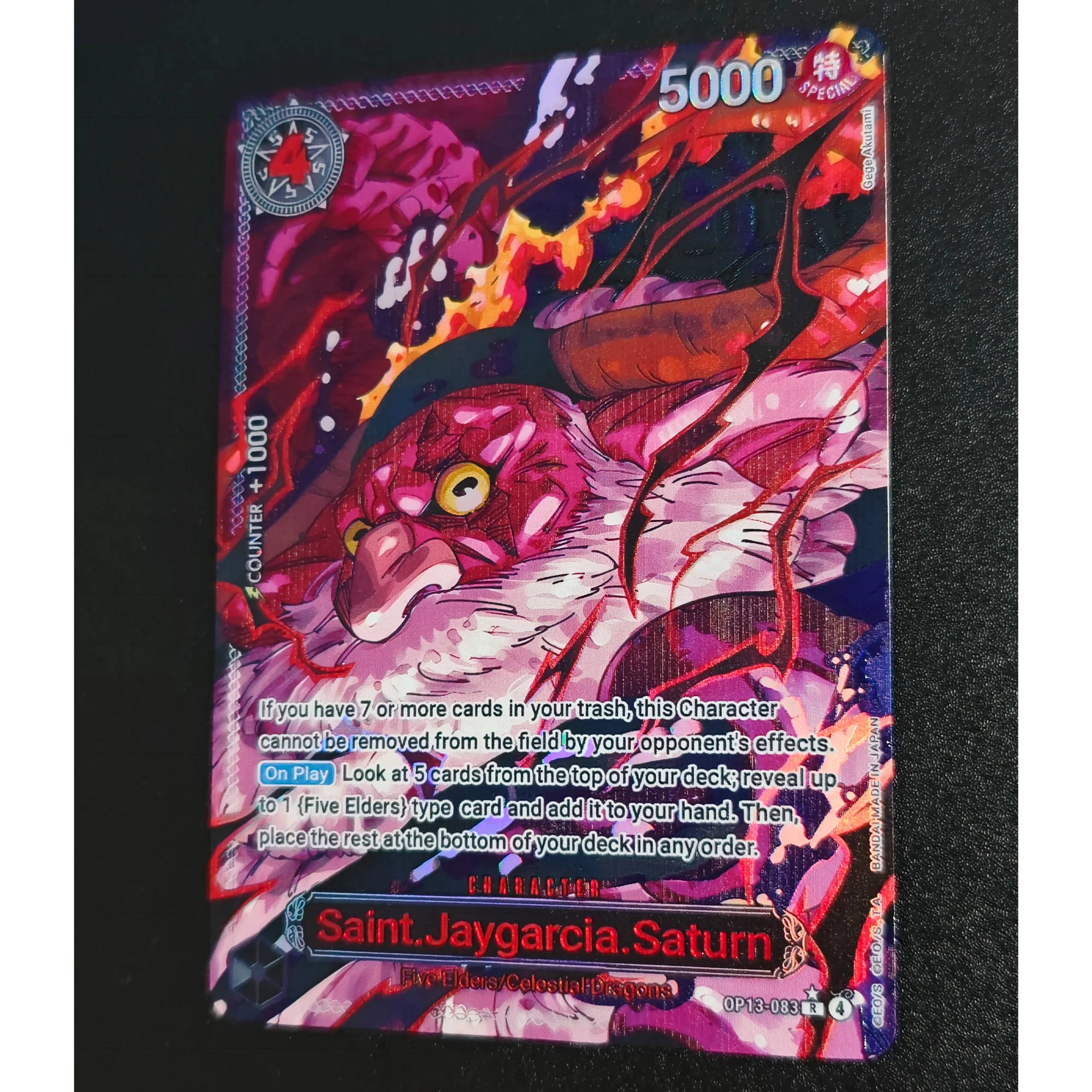 قطعة واحدة OP13 الإنجليزية خمسة كبار السن نادر جودة عالية الملمس بطاقة فلاش الذاتي الكلاسيكية أنيمي جمع بطاقة لعبة هدية