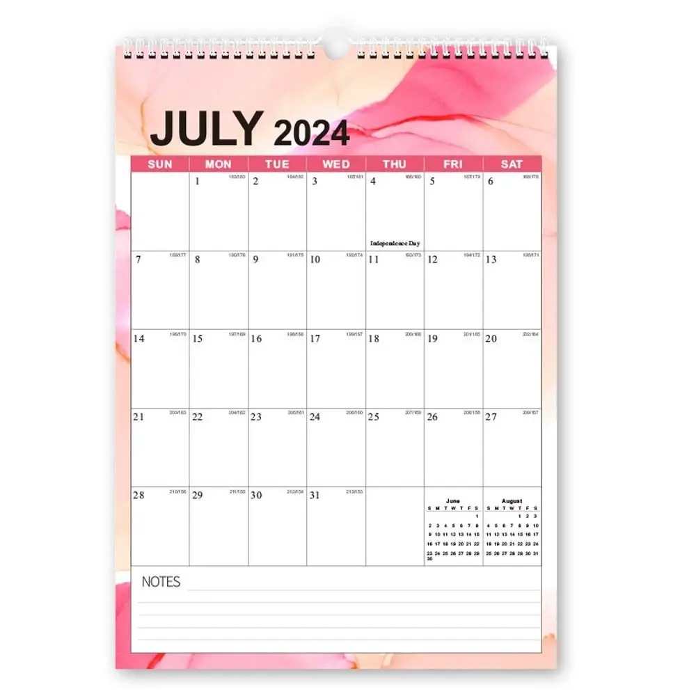 

Coil Calendar 2024 Wall Calendar Daily Planner Office Stationery English Calendar 18 Months Weekly Schedule Stationery Supplies