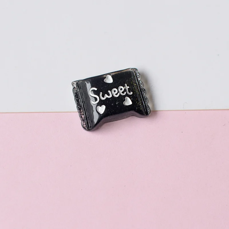 10pcs Black Series Girl Flower Candy Flat Back Cabochons Embellishment Scrapbooking and Crafts Diy Hairpin Accessories
