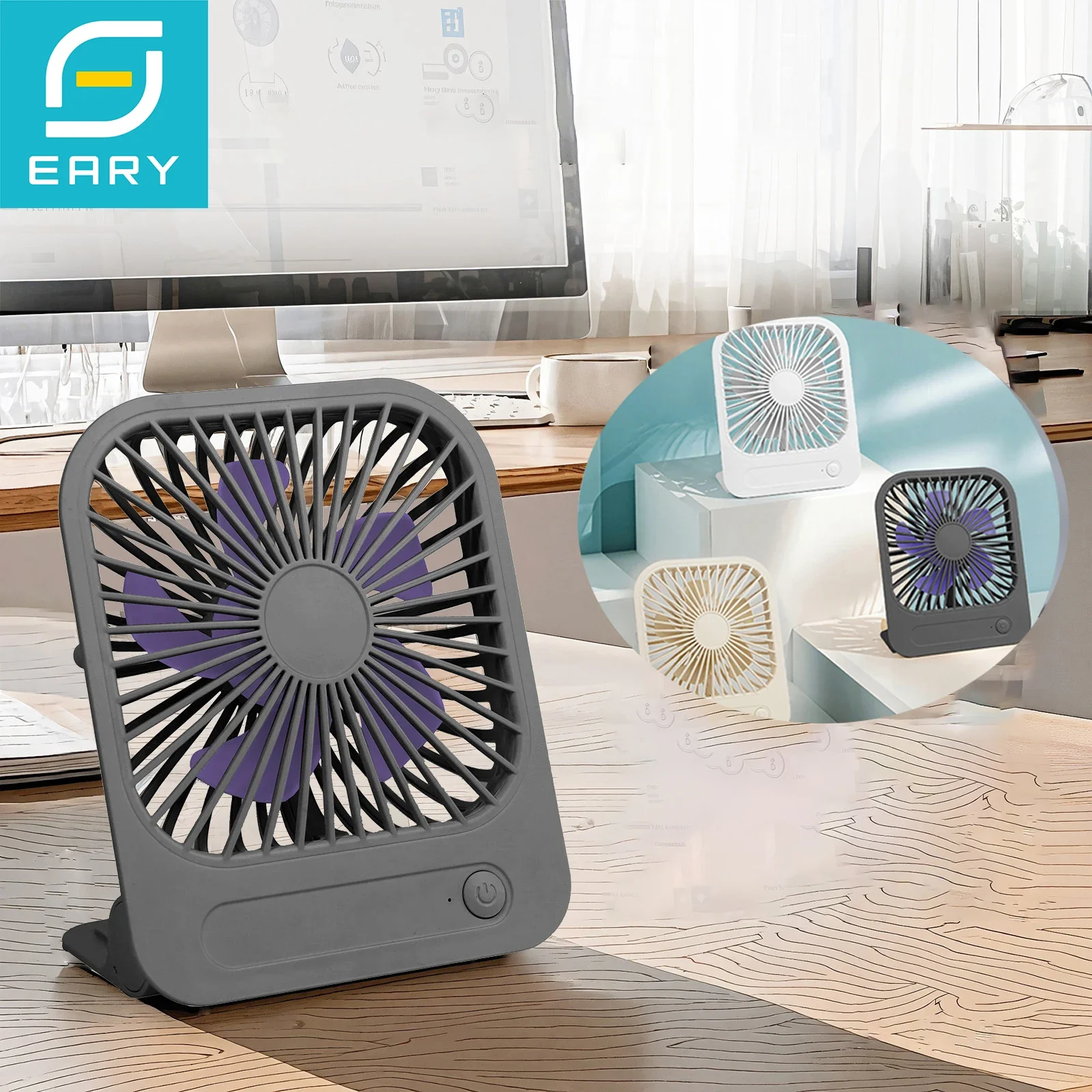 

Eary Ultra Thin Fan Portable Magnetic Wall Fan With 1200mAh Battery Usb Rechargeable 4 Speed Wind Powerful Airflow Cooling Fans