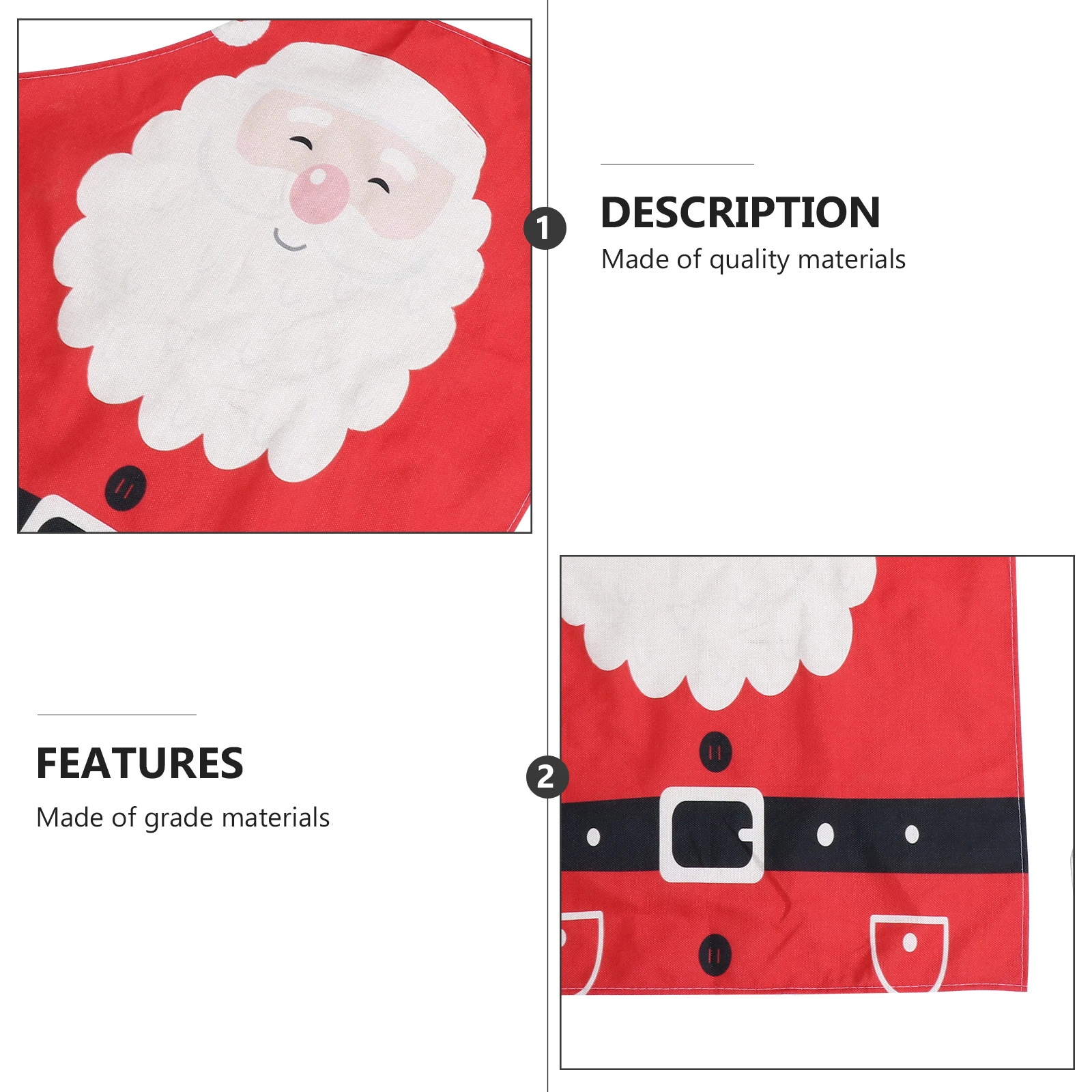 

Santa Clause Christmas Apron High Grade Material Safe Soft Comfortable Cooking Kitchen Xmas Theme Unisex Design