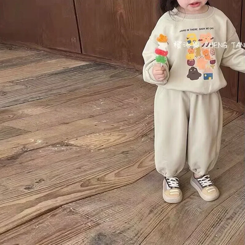 Children Clothing Suits New Kindergarten Autumn Spring Sets Baby Boys Girls Sports Print Sweatshirts+Sweatpants 2Pcs Outfits