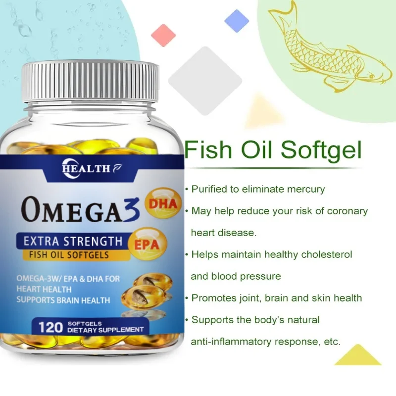 Omega-3 Fish Oil Rich In DHA and EPA, Improve Bad Mood, Relieve Stress, Strengthen The Brain, Improve Memory and Intelligence