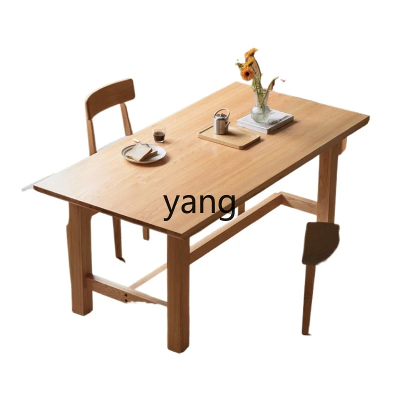 Yjq Solid Wood Dining Table Large Size Simple Oak Log Dining Table Can Be Customized