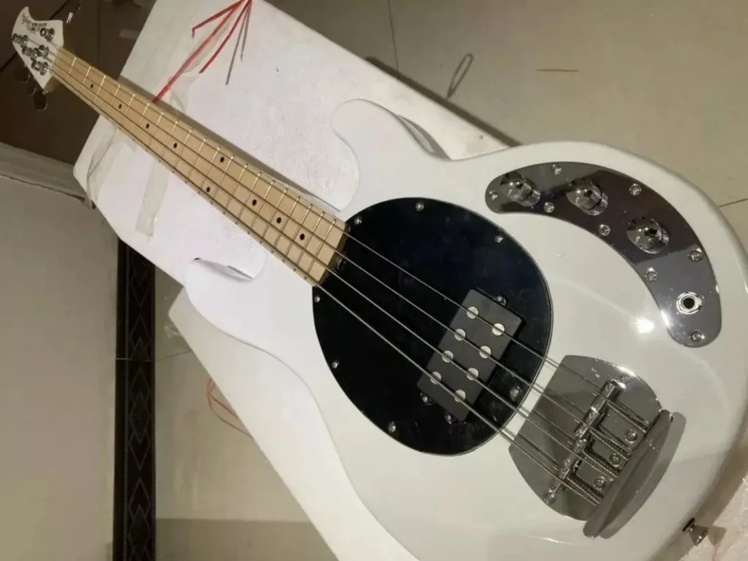 Hot Selling High Quality White  StingRay 4 Strings  Bass