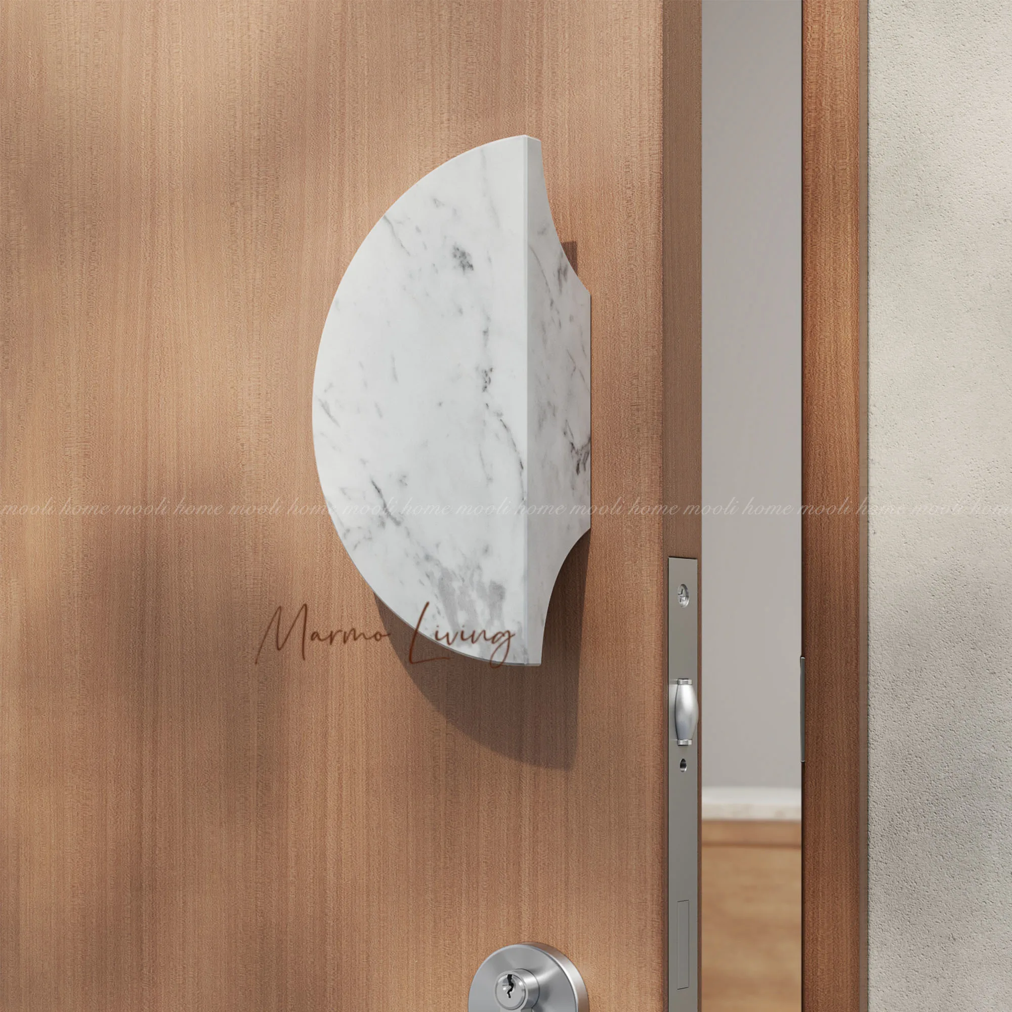 Natural Marble Door Handle Carrara White Stone Entrance Pull Art High End Interior Decorative Pull