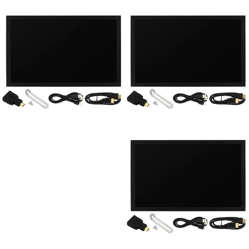 3 Set 7 Inch Portable Display IPS 1024X600 LCD HDMI-Compatible VGA AV Input DC Type C Power In