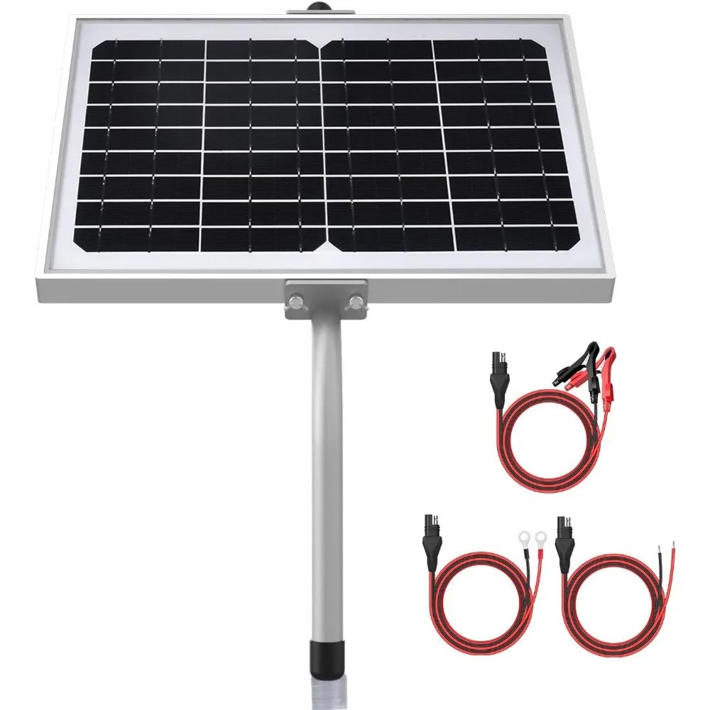 SUNER POWER 12V Waterproof Solar Battery Trickle Charger & Maintainer - 10 Watts Solar Panel Built-in Intelligent MPPT Solar