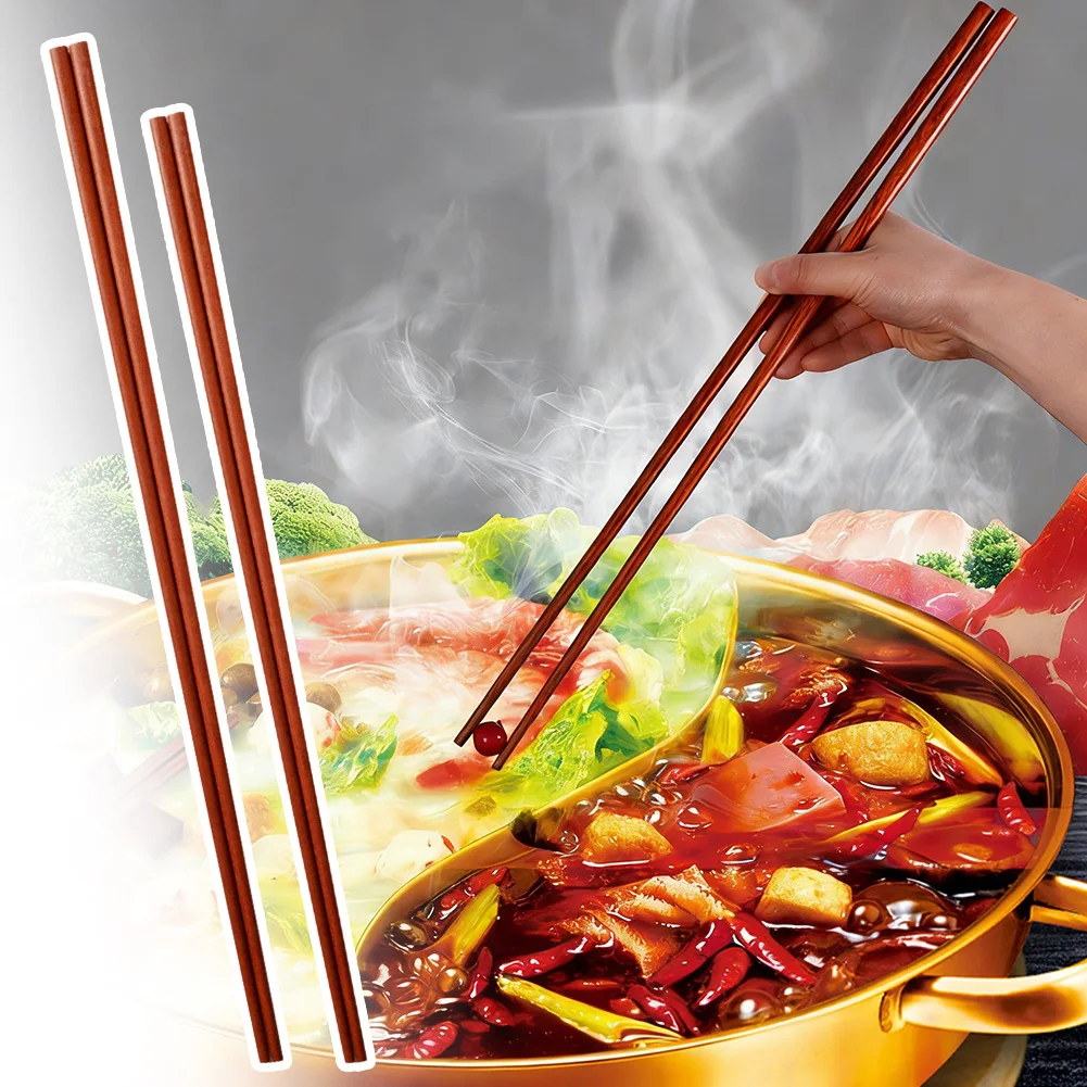 Lange chinesische Essstäbchen aus Holz, Hot Pot-Küche, Brat-Essstäbchen, Premium-Wenge-Holz, extra lange Essstäbchen für die Küche
