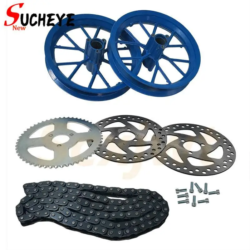 

12.5 x 2.75 Rear Front Wheel with Brake disc Sprocket Chain kit for 47 49cc Mini PIT Pocket Dirt Bike