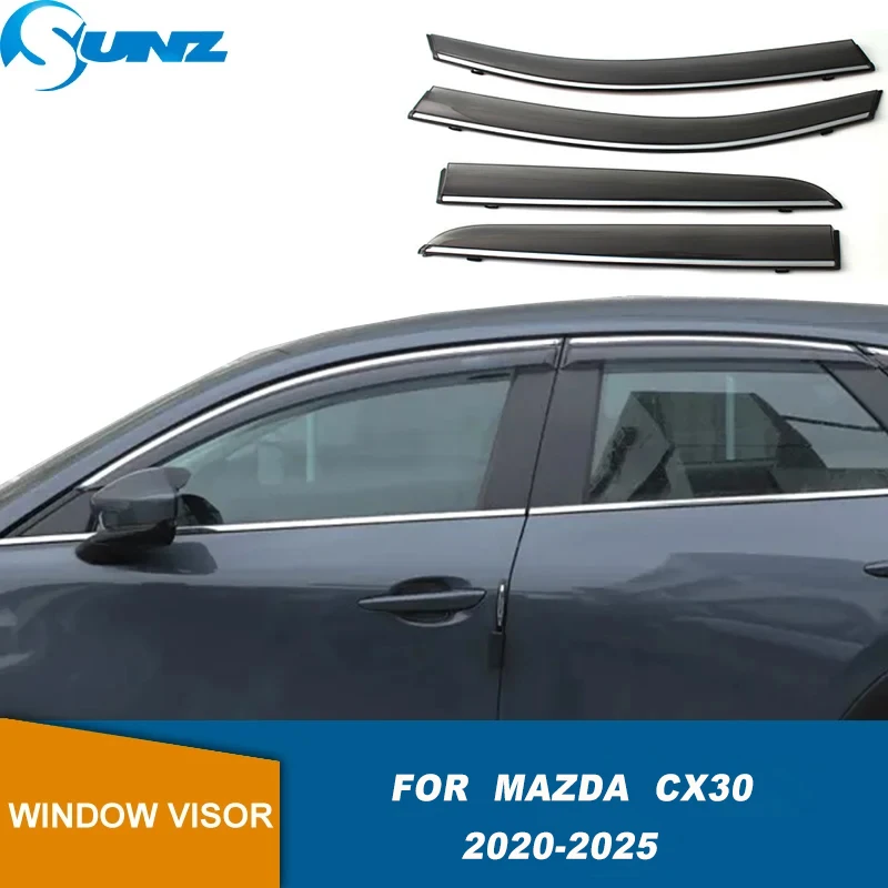 

Window Visor For Mazda CX30 CX-30 2020 2021 2022 2023 2024 2025 Car Side Wind Deflectors Vent Visors Sun Wind Rain Guard Shield