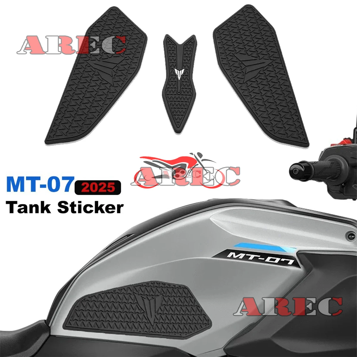 

Motorcycle Rubber Tank Pad For YAMAHA MT07 MT-07 2024 2025 Protector Sticker Decal Gas Knee Grip