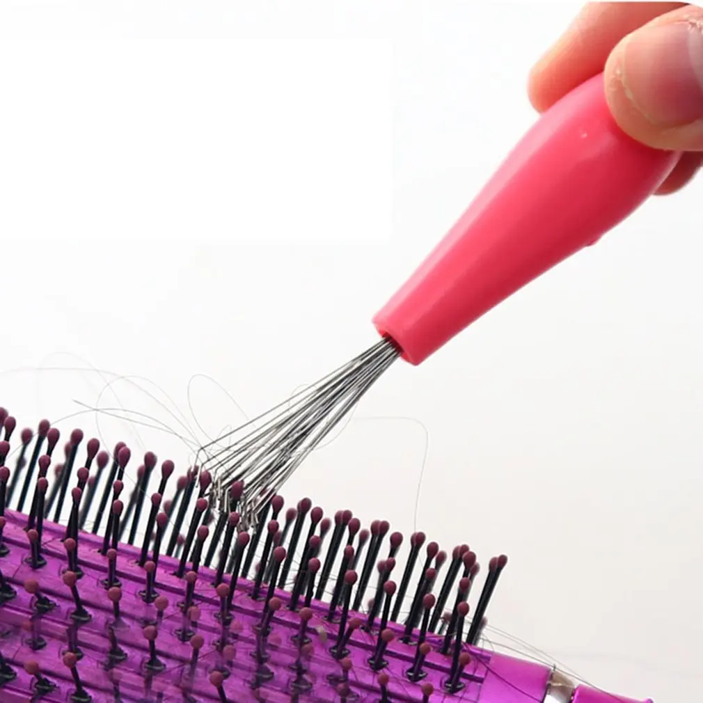 New Mini Hair Brush Combs Cleaner Embedded Tool Plastic Cleaning Remover Handle Tangle Hair Brush Hair Care Salon Styling Tools