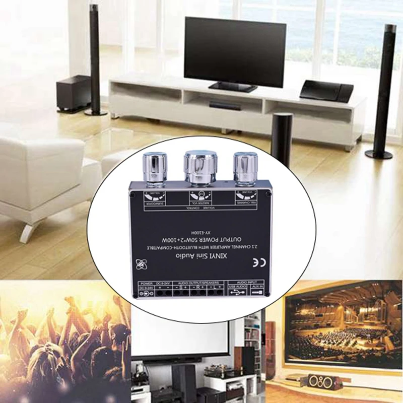 XY-E100H Xinyi E100H 2.1 channel BT audio amplifier board module high and low tone subwoofer TPA3116