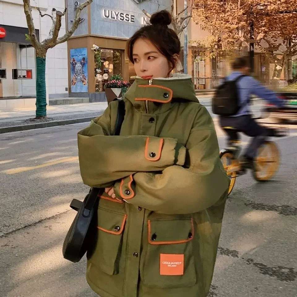 Winter Women's Cold Coat Parkas Super Hot Coats Jackets Fur Lined Coat Bomber Jackets Oversized Korean Fashion Luxurious