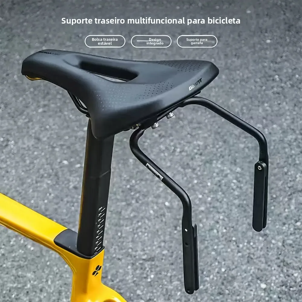 ユニバーサル自転車後部座席ラックウォーターボトルホルダーマウンテンバイクロードバイク収納バッグサドルバッグステンレススチールマウント