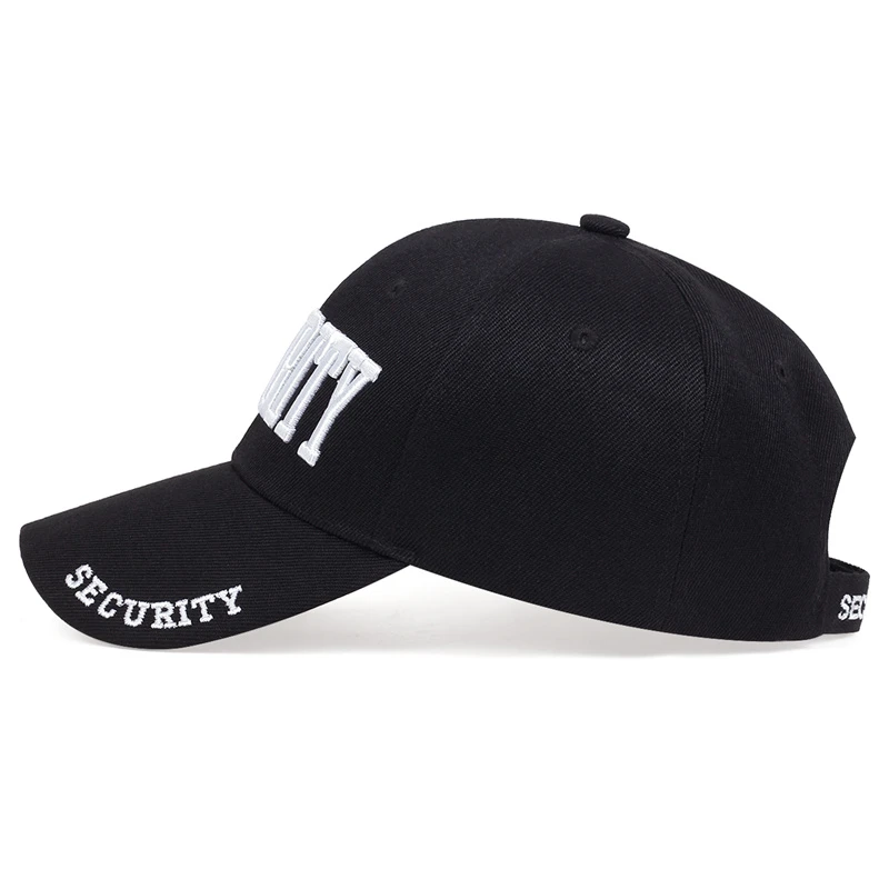 Unisex SECURITY Baseballkappen mit Buchstabenstickerei, Frühling, Herbst, Outdoor, verstellbare Freizeithüte, Papa-Hut, Sonnenschutzhut – Detail 4
