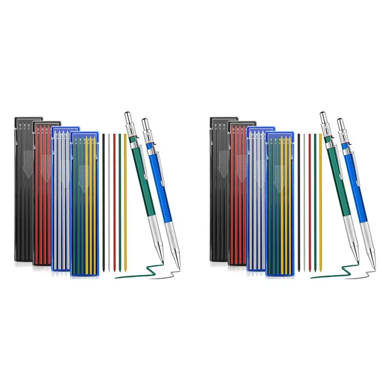 

Набор из 4 механических карандашей ABJN с 96 круглыми сменными стержнями, металлический маркер для сварки труб, для трубочерпаков и сварщиков