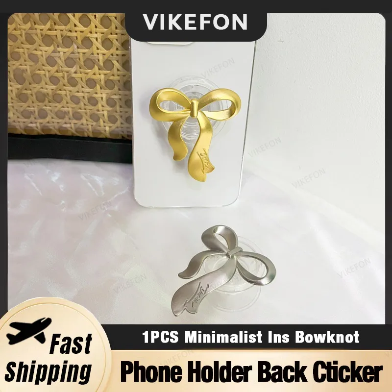 

Прозрачная складная подставка для телефона, 1 шт., Ins Style, милый чехол для телефона с бантом, задняя наклейка для iPhone 16, Samsung Xiaomi, задний держатель