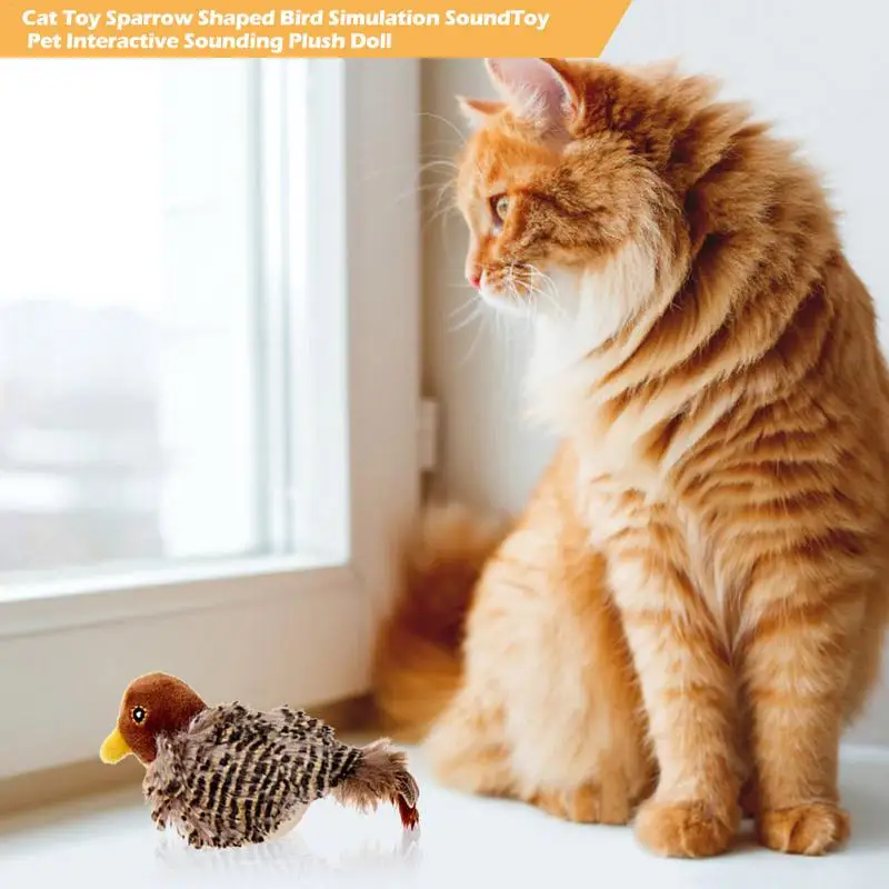 New Gigwi Pet Toys Melody Chaser Series Cat Toy Native Feather Simulation Design Simulate The Real Sounds Of Animals Toy For Cat