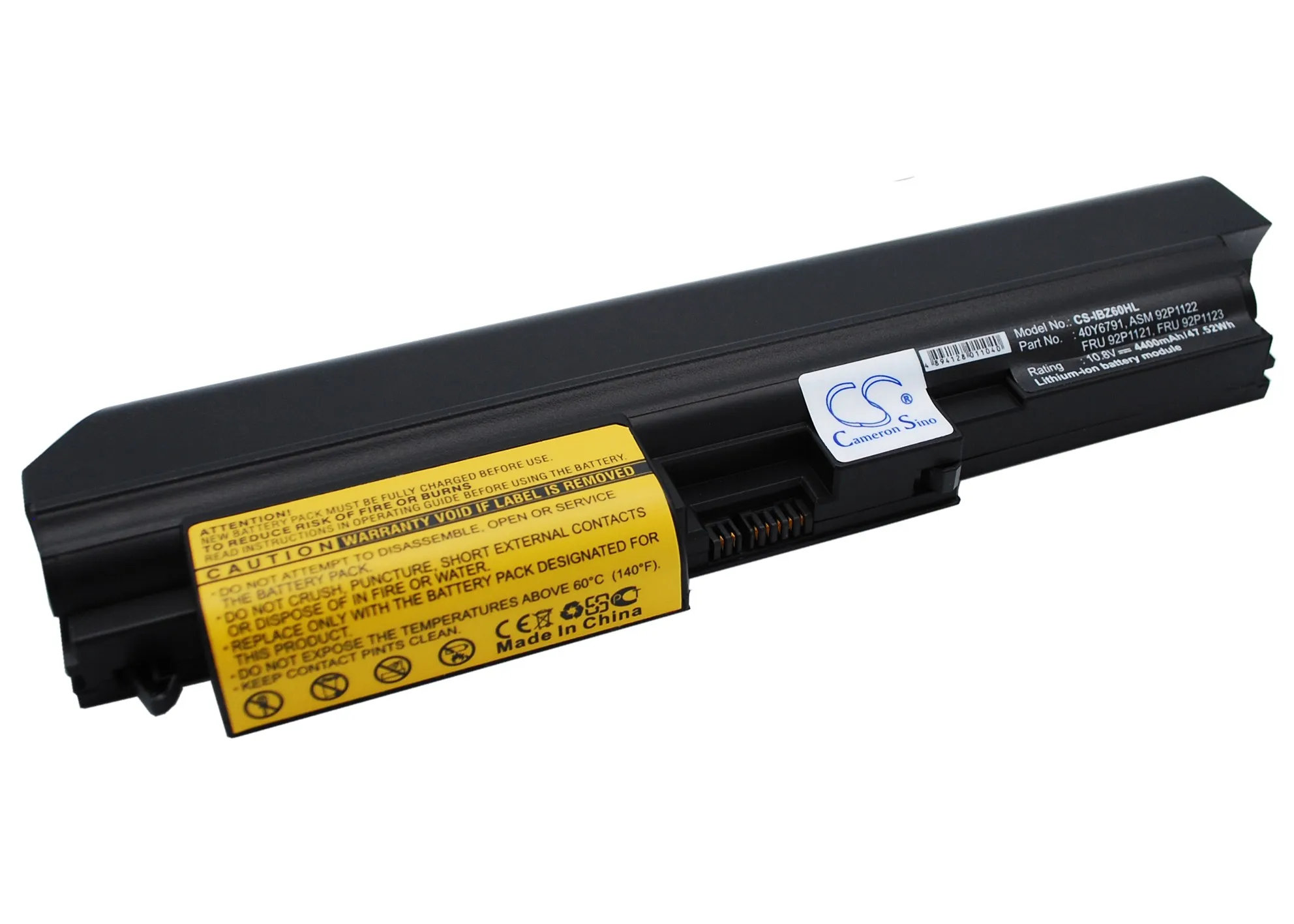 

Li-ion Notebook, Laptop Battery for IBM,10.8v,4400mAh,ThinkPad Z61t 9448 ThinkPad Z61t 9441,40Y6791 ASM 92P1122 FRU 92P1121