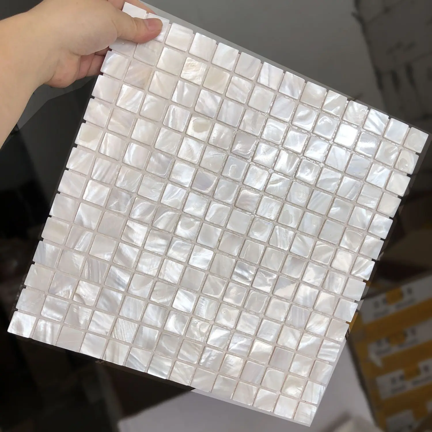 Natural Shell Mother of Pearl Mosaic Tile, Shell Mosaic Wall Sticker for Bathroom Kitchen Backdrop Wall