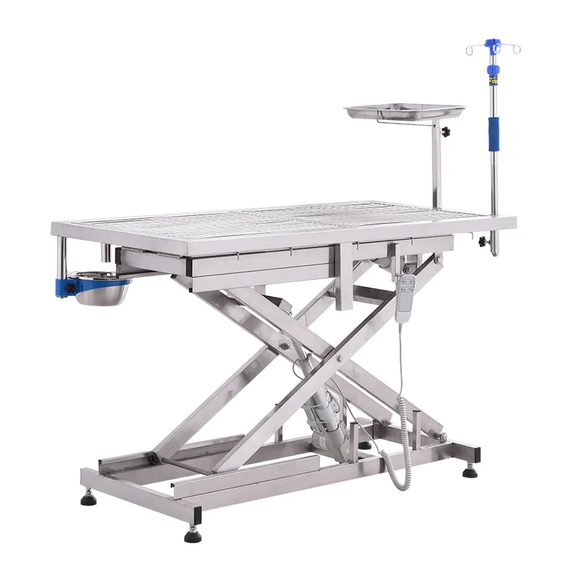 Electric Hydraulic Lifting Tilt Pet Care Table Stainless Steel Height Adjustable Animal Inspection Platform