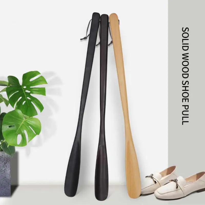 1/2/3pcs Solid Wood Handle Shoe Lifter 54cm Shoehorn Long Portable Handle Shoe Horn Shoe Puller Accessories