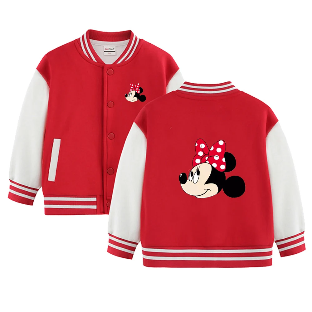 Disney Mickey Mouse Kids Spring and Autumn Jacket Cartoon Print for boys and girls 1-12 years old baseball uniform casual coat
