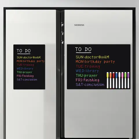 A4 Magnetic Dry Wipe BlackBoard Refrigerator Notice Board  Wall Stickers Kitchen Organizer Planer