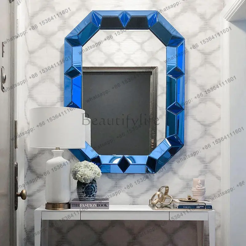 Light mirror, red sun, glass flower, luminous wall-mounted sink, cloud light luxury master bedroom dressing mirror