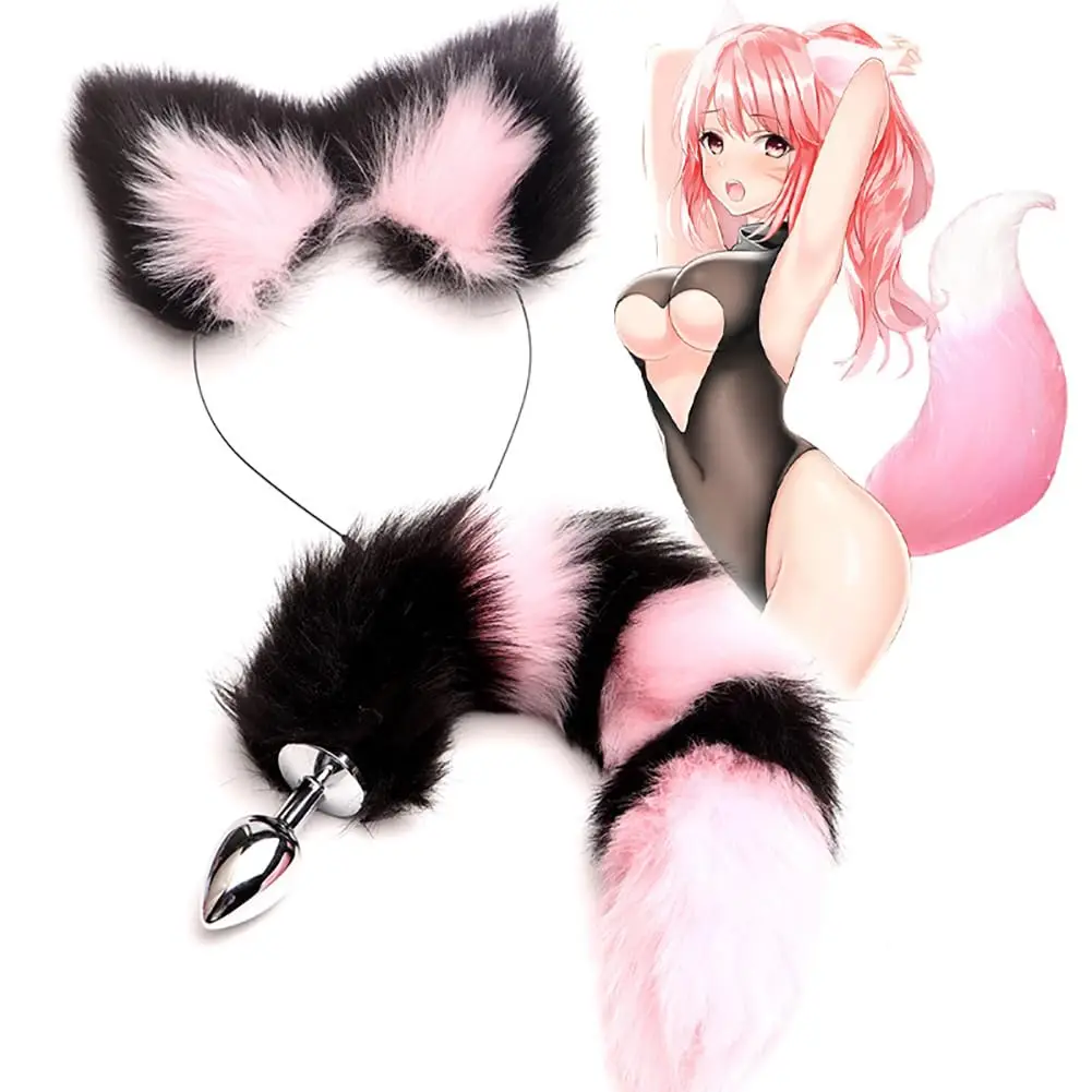 

Fox Anal Plug Set Faux Fur Cat Wolf Tail Anal Plug Tail Choker Nipple Clamps Anal Butt Plug Adults Cosplay Women Sex Pleasure