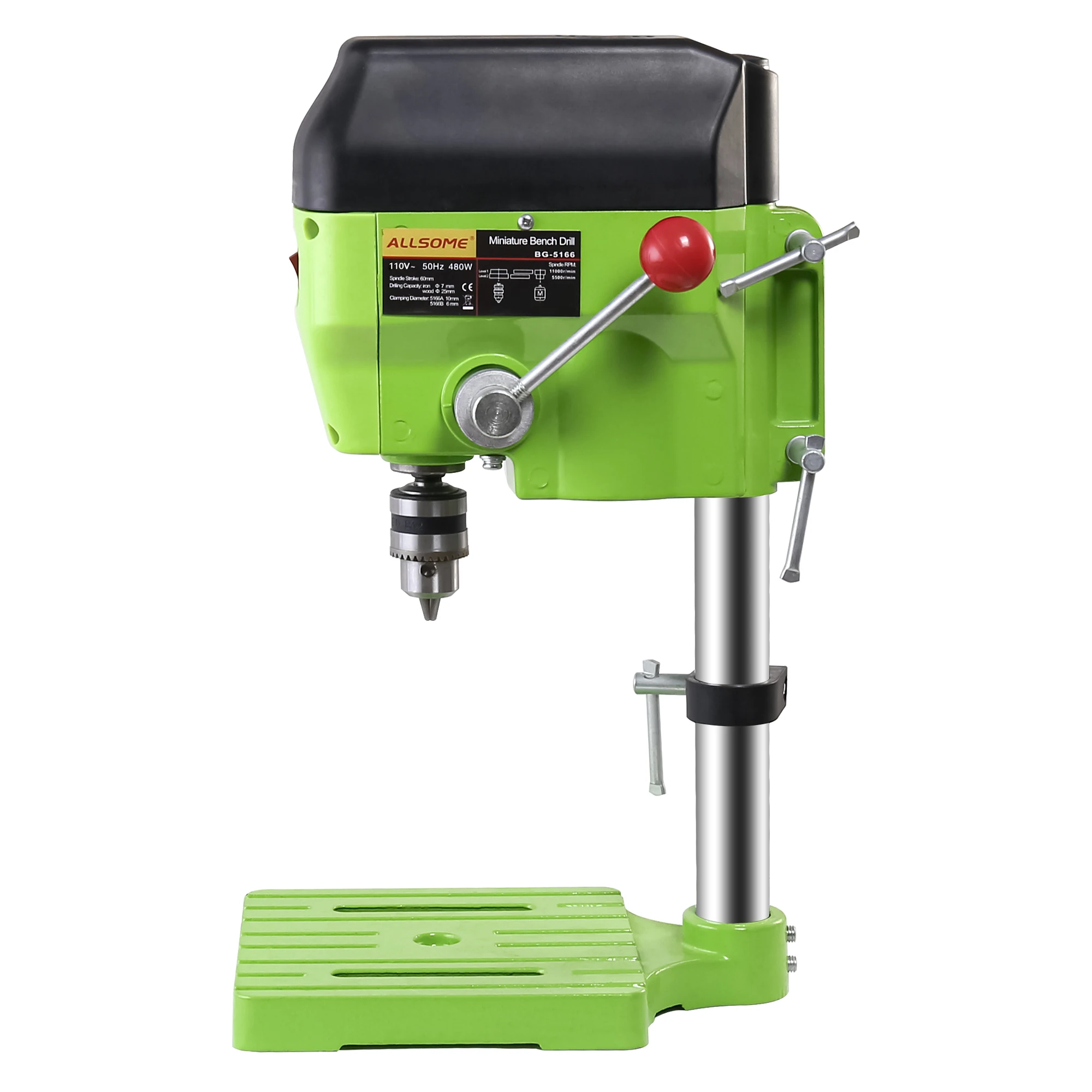 ALLSOME High Variable Speed Bench Drill Press 480W Drilling Machine Drilling Chuck 1-10mm For DIY Wood Metal Electric Tools