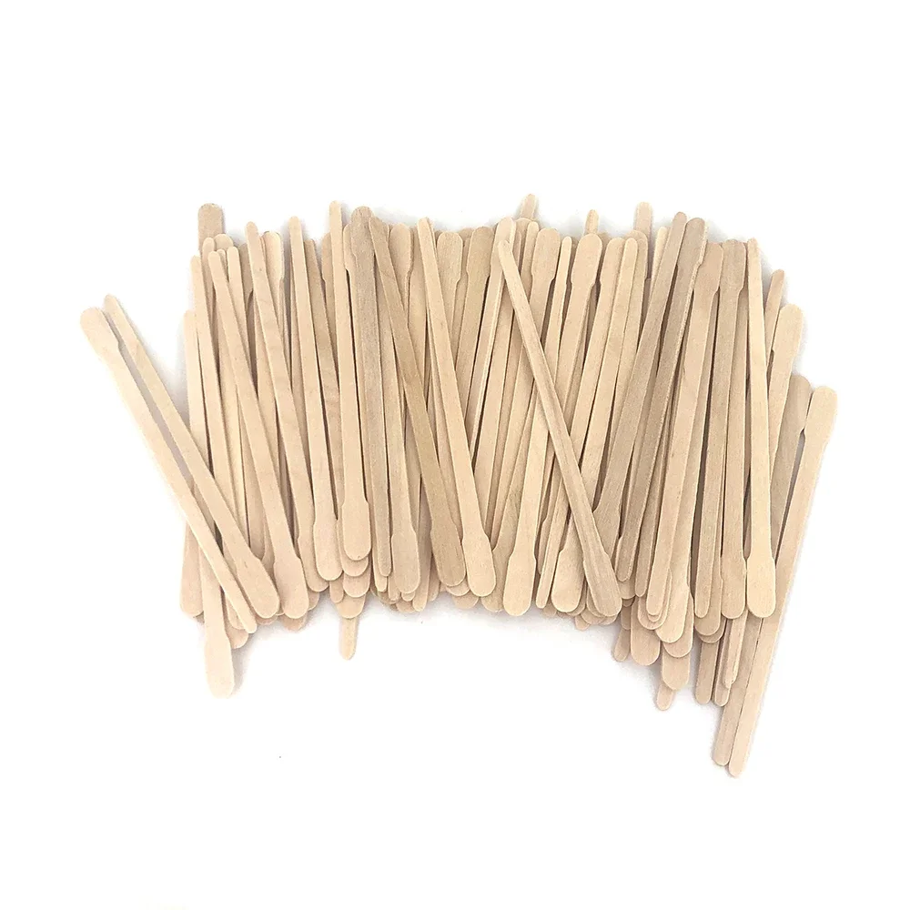 200/100PCS Holz Haar Entfernung Stick Gesicht Wachs Sticks Enthaarung Spachtel Körper Augenbraue Applikator Glatte Zunge Spatel Schönheit – Detail 4