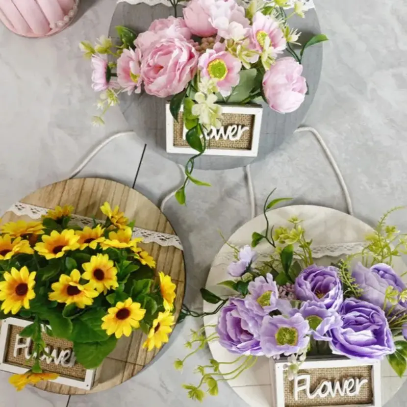 

Wall Decoration Flower Basket Wall Hanging Flower Pot Decor Living Room Flower Arrangement Flower Basket Wall-Mounted