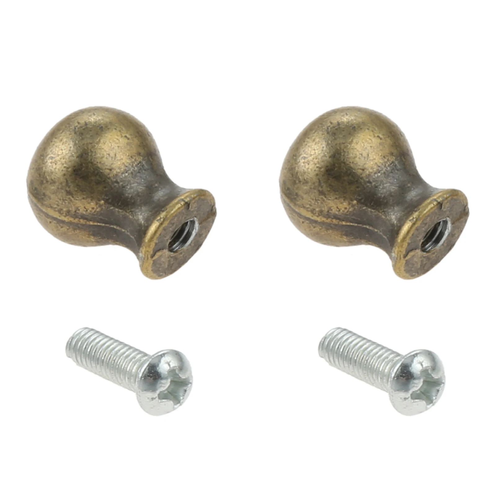 2pcs Mini Drawer Knobs Antique Bronze Round Pulls Handles for Drawer Cupboard Wardrobe Jewelry Box Kitchen Wooden Box with Screw