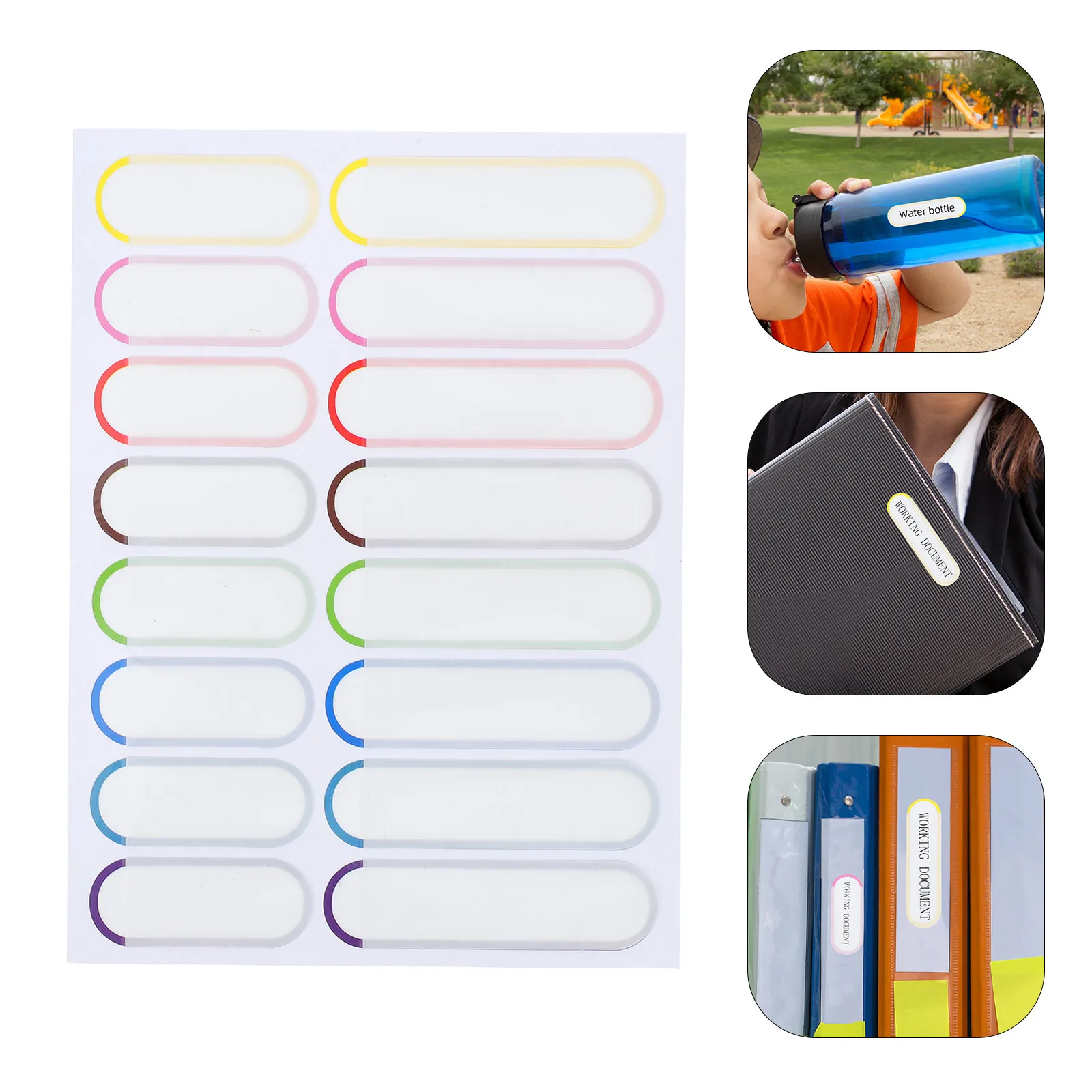 20Sheets Waterproof Self-Adhesive Name Labels for Bottles Cups Containers Strong Adhesion on Glass Plastic Metal Wood