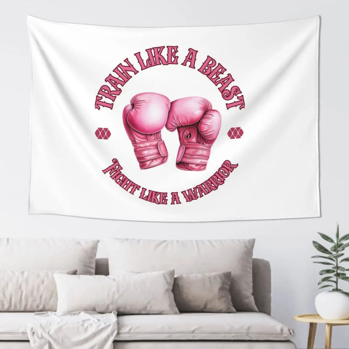 Train Like A Beast Fight Like A Warrior Boxing Gloves Tapestry Hippie Wall Hanging Aesthetic Home Decor Tapestries for Room