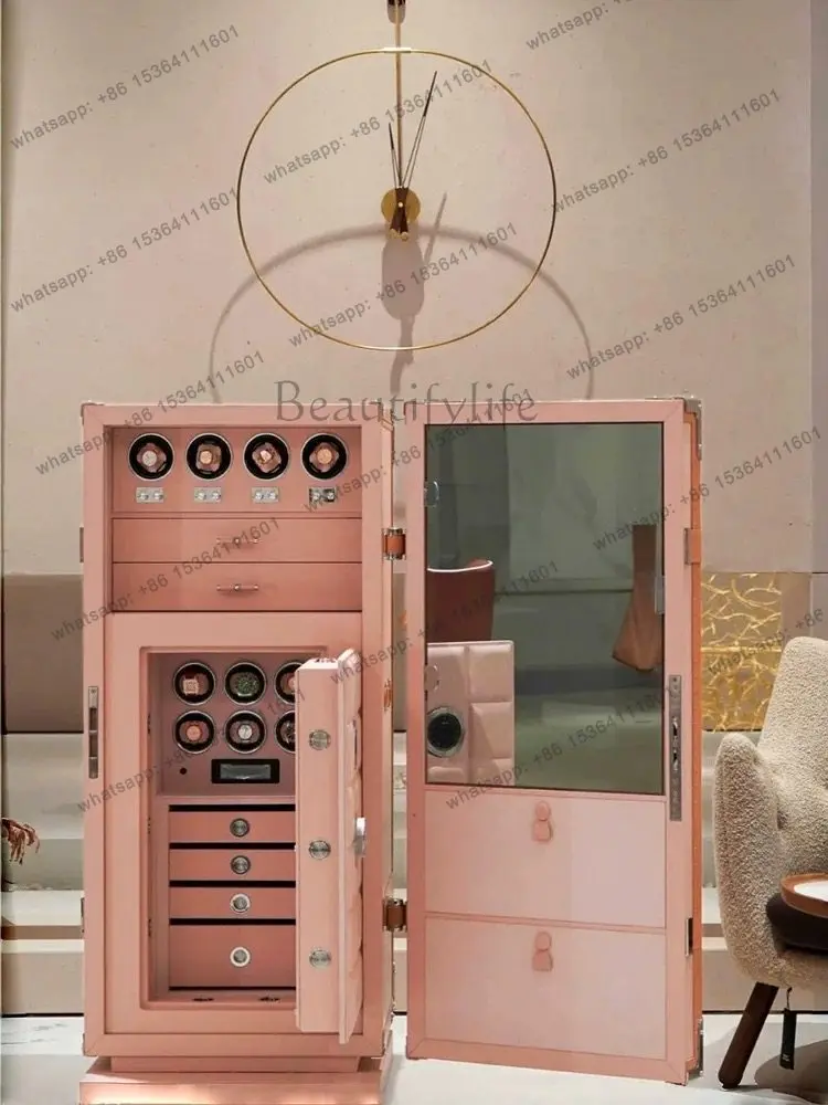 Italian leather safe luxury villa home mechanical lock anti-theft locker