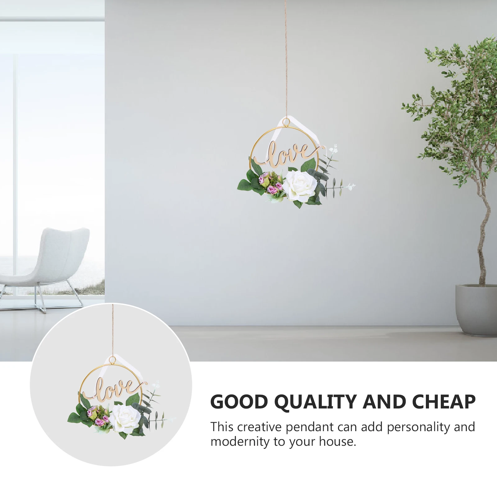 

1pc Metal Wall Wedding Party Adornment Pendant Hanging Flower Wall Wedding Hanging Decor Simulation Flower Decor Stair Door