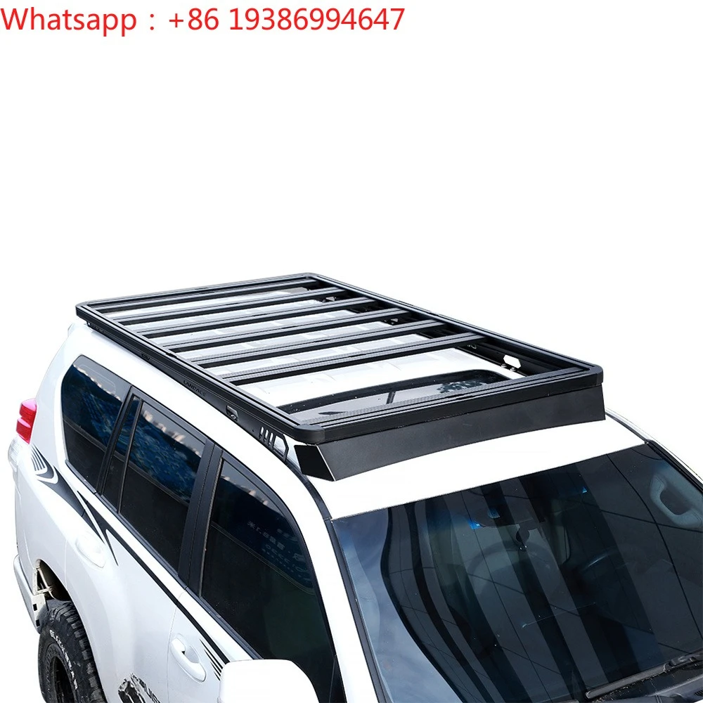 For High Quality Landace Universal Off-Road Car Roof Rack Aluminum Alloy SUS304 E-coat+powder Coating Black Long Roof Rail
