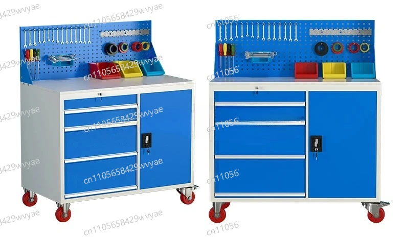 

4-drawer Single Door Steel Mobile Toolbox, Metal Steel Wheeled Tool Cabinet