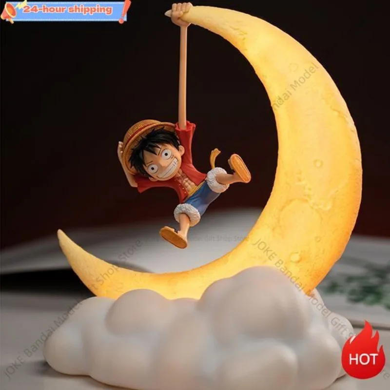One Piece Original Luffy Night Light อะนิเมะเดสก์ท็อปตกแต่งแม่เหล็กโคมไฟดวงจันทร์เด็กตลกวันหยุดของขวัญ