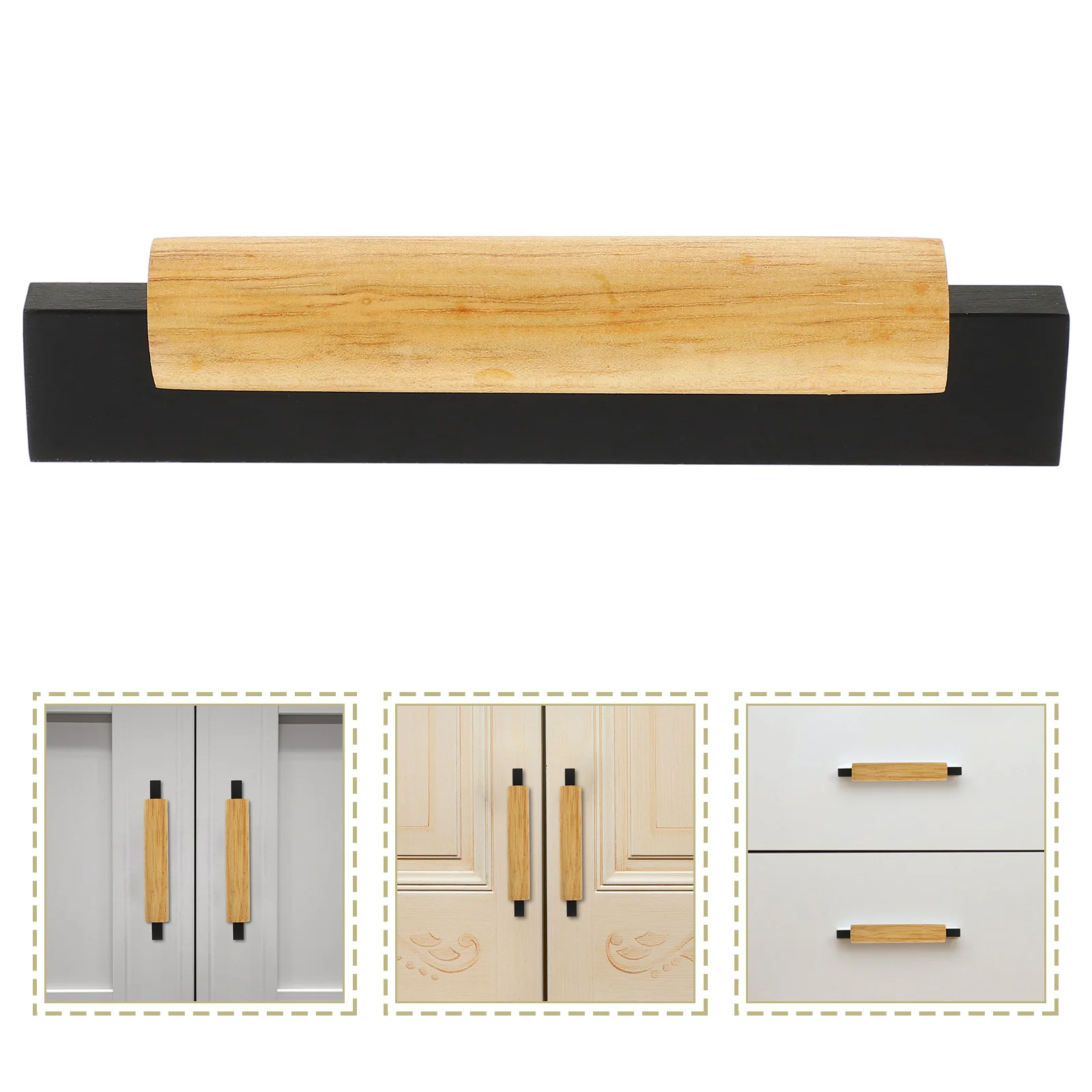 

Ручка шкафа из дерева и алюминиевого сплава, классический цвет, дверная ручка для кухонного шкафа, мебельные ручки шкафа, современные