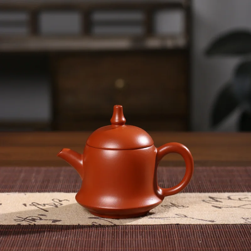 Cultural Creative Chaozhou Hand-pulled Golden Bell Teapot, Handmade Red Clay Small Capacity Kung Fu Zisha Home Brewing Teapot