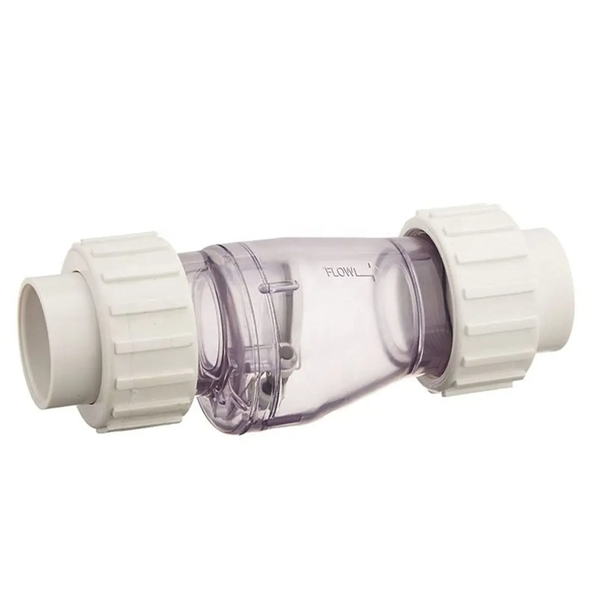 LUCK PVC One-Way Check Valve for Swimming Pools, 30-0041 50 Psi PVC 2-Port Check Valve, 1-1/2Inch