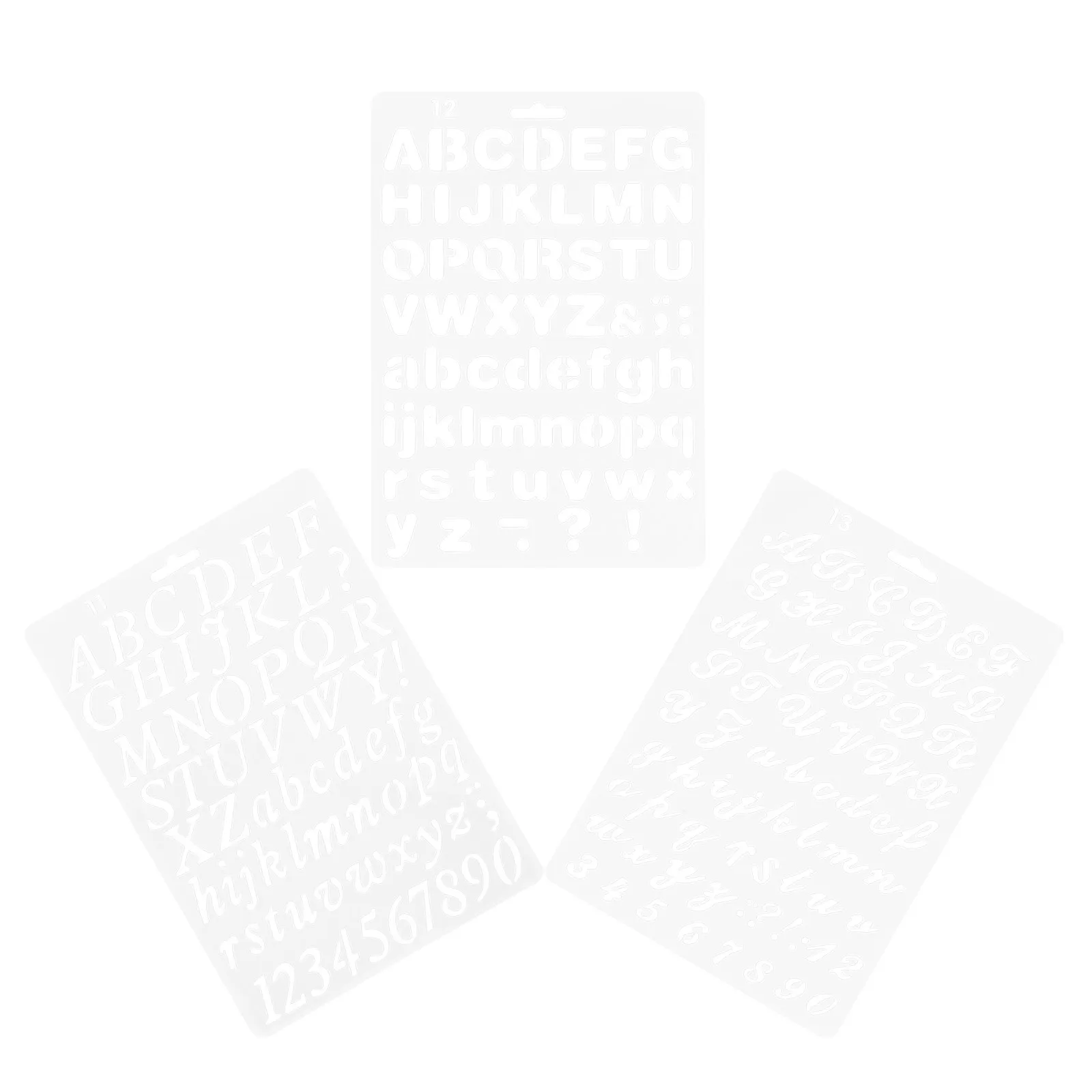 3Pcs Washable Plastic Painting Stencils Set Alphabet Letter Number Templates for DIY Art Craft Stencil for Painting on Wood