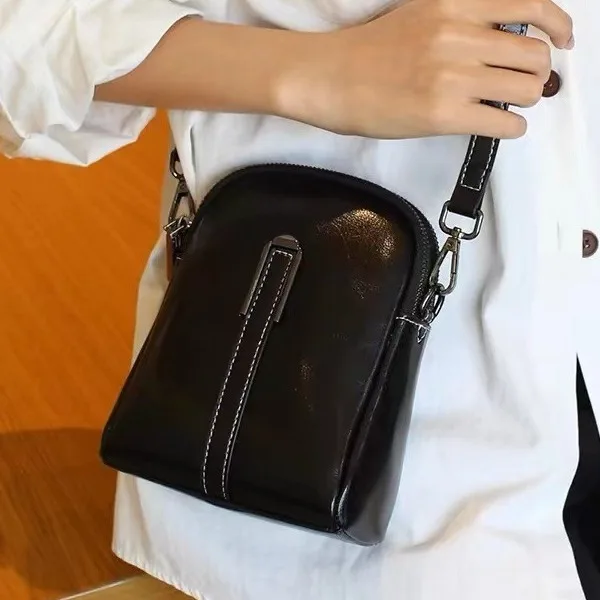 Wear-resistant PU leather women's crossbody bag, vertical square shell bag, commuter portable mini single-shoulder bag