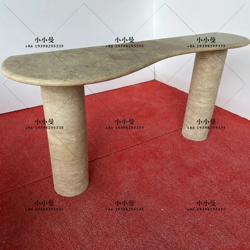 Italian Light Luxury Entrance Table Against Wall Modern Simple Natural Marble Narrow Partition End View Desk for Entryway