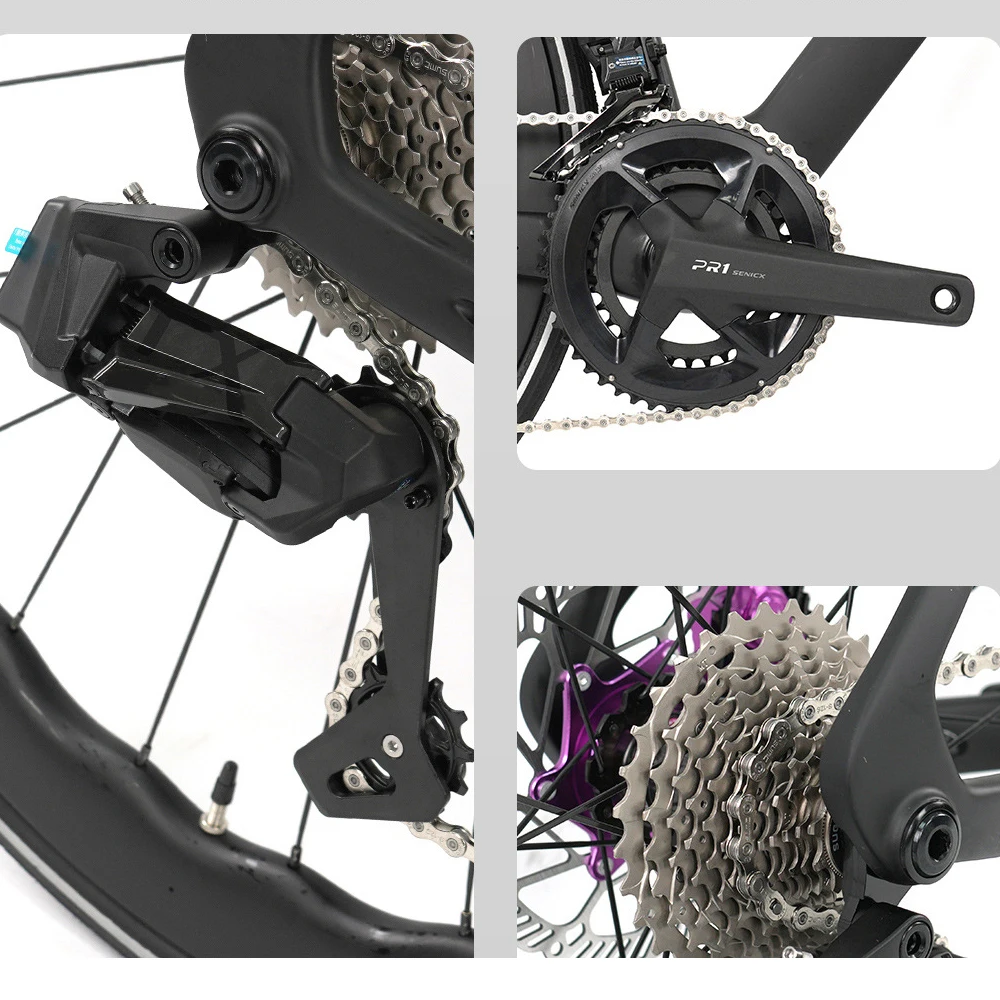 T10Pro 700X28 الكربون اللاسلكية الطريق الدراجة WheelTop EDS TX 2X12S الإلكترونية شيفتر سباق الدراجات مع 4 مكابح الهيدروليكية